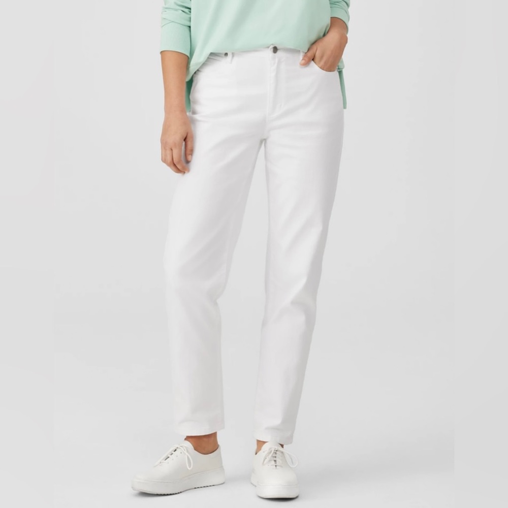 Eileen Fisher NWT White Slim Ankle Jean